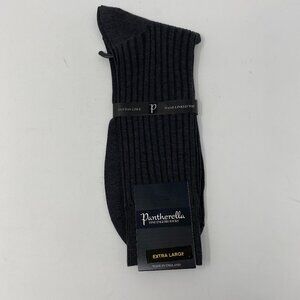 NEW pantherella #5614 dark grey cotton hand linked toe socks